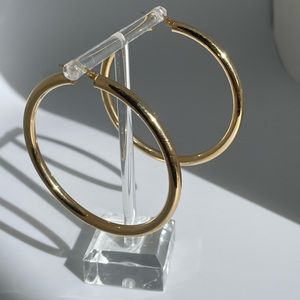 Large 14k Hollow Hoop Earrings Estate
